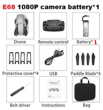 Load image into Gallery viewer, LANSENXI 2020 E68 Mini Drone 4K 1080P Wide Angle Camera Drone Wifi FPV Height Hold Mode RC Foldable Quadcopter Drone Toy Gift