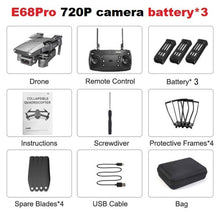 Load image into Gallery viewer, LANSENXI 2020 E68 Mini Drone 4K 1080P Wide Angle Camera Drone Wifi FPV Height Hold Mode RC Foldable Quadcopter Drone Toy Gift