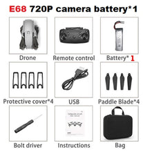 Load image into Gallery viewer, LANSENXI 2020 E68 Mini Drone 4K 1080P Wide Angle Camera Drone Wifi FPV Height Hold Mode RC Foldable Quadcopter Drone Toy Gift
