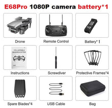 Load image into Gallery viewer, LANSENXI 2020 E68 Mini Drone 4K 1080P Wide Angle Camera Drone Wifi FPV Height Hold Mode RC Foldable Quadcopter Drone Toy Gift
